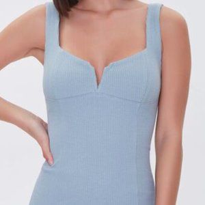 NWT F21 Light Blue Notched Bodycon Dress